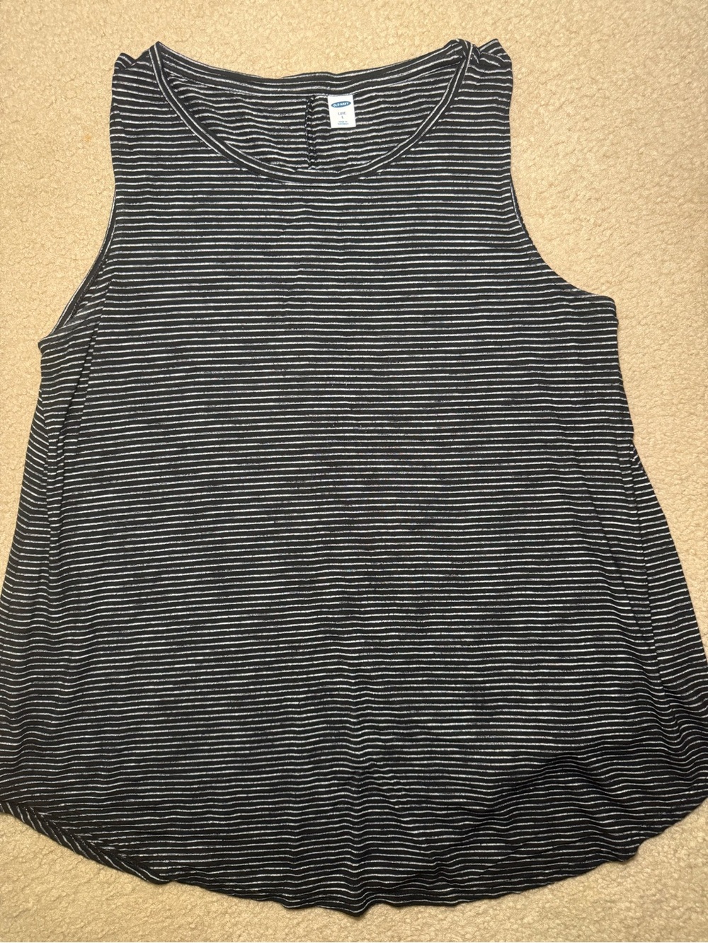 Old Navy Black and White Striped Tank Top